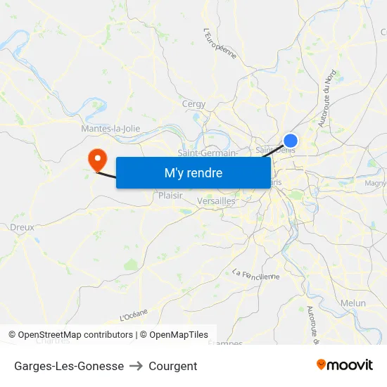 Garges-Les-Gonesse to Courgent map