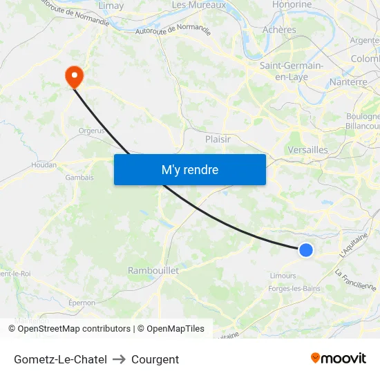 Gometz-Le-Chatel to Courgent map