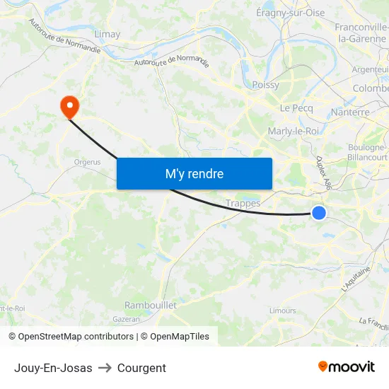 Jouy-En-Josas to Courgent map