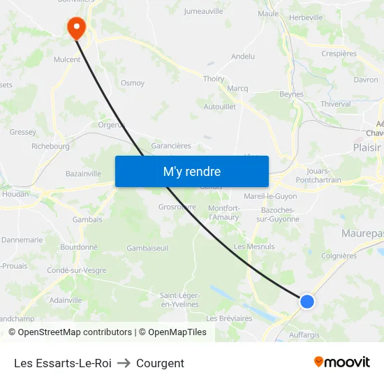 Les Essarts-Le-Roi to Courgent map