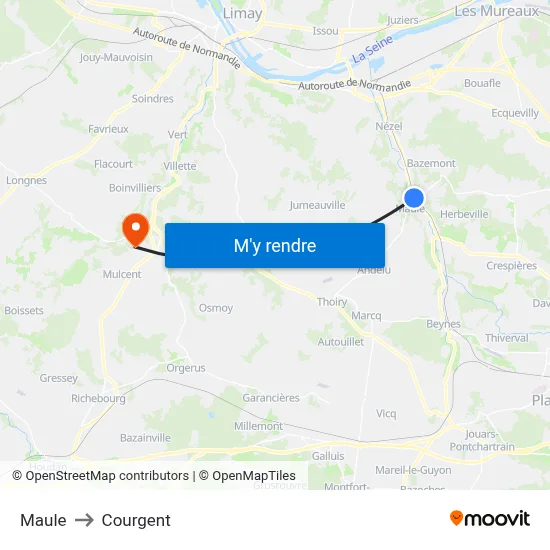 Maule to Courgent map