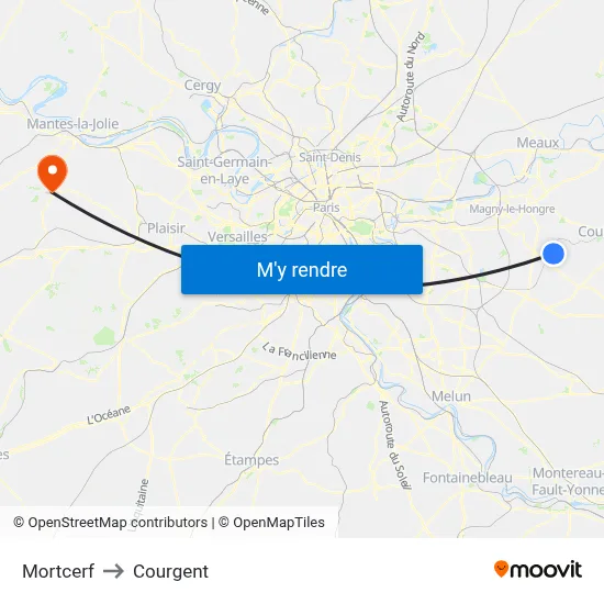 Mortcerf to Courgent map