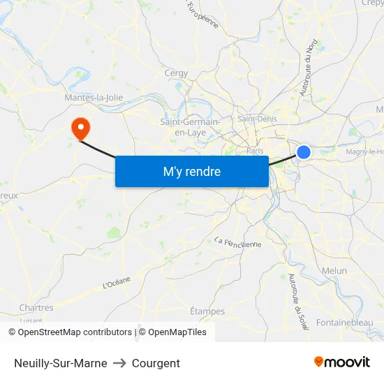 Neuilly-Sur-Marne to Courgent map