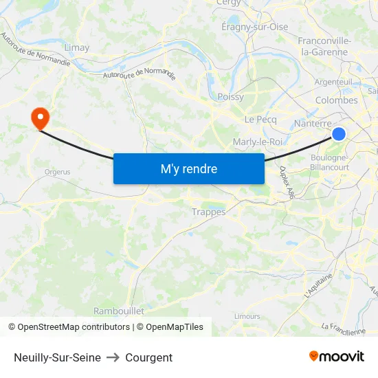 Neuilly-Sur-Seine to Courgent map