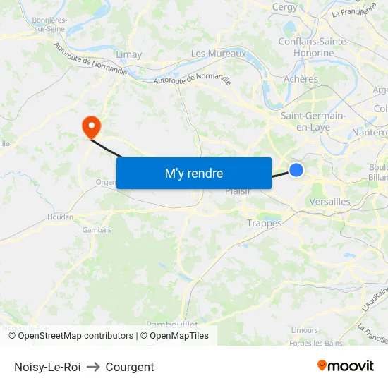 Noisy-Le-Roi to Courgent map