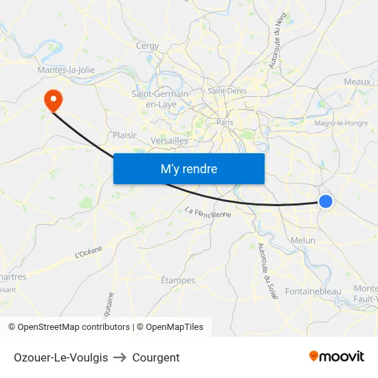 Ozouer-Le-Voulgis to Courgent map