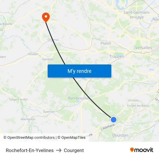Rochefort-En-Yvelines to Courgent map