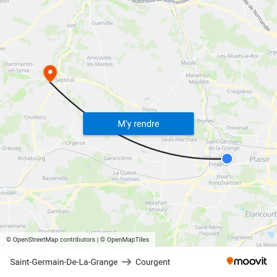 Saint-Germain-De-La-Grange to Courgent map