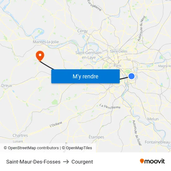 Saint-Maur-Des-Fosses to Courgent map