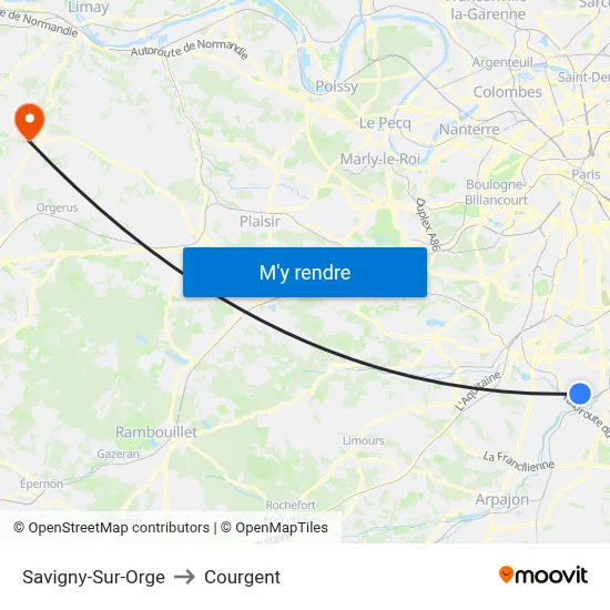 Savigny-Sur-Orge to Courgent map