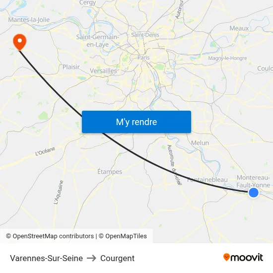 Varennes-Sur-Seine to Courgent map