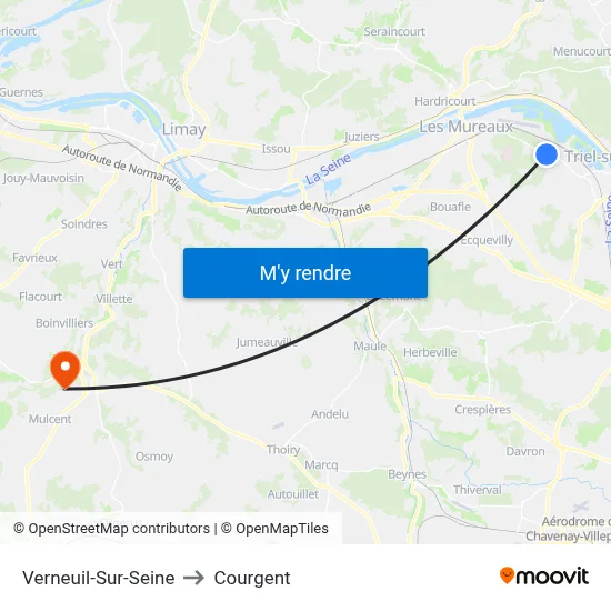 Verneuil-Sur-Seine to Courgent map