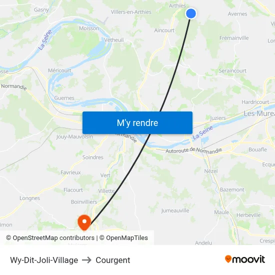 Wy-Dit-Joli-Village to Courgent map
