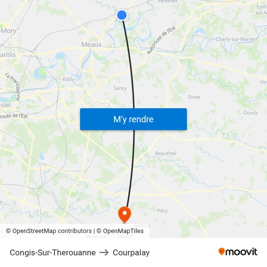 Congis-Sur-Therouanne to Courpalay map