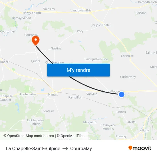 La Chapelle-Saint-Sulpice to Courpalay map