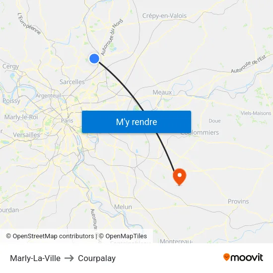 Marly-La-Ville to Courpalay map