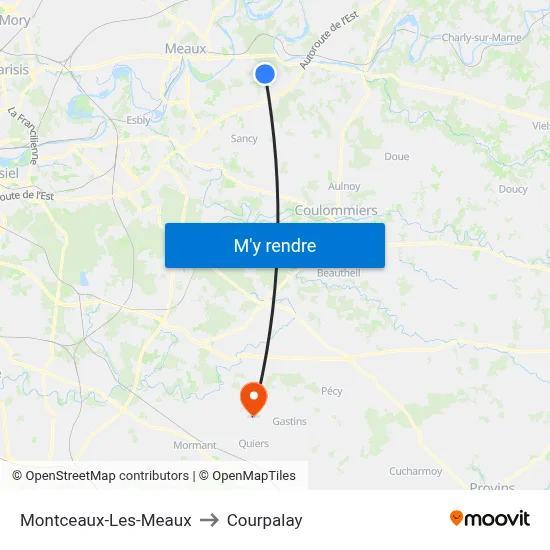 Montceaux-Les-Meaux to Courpalay map