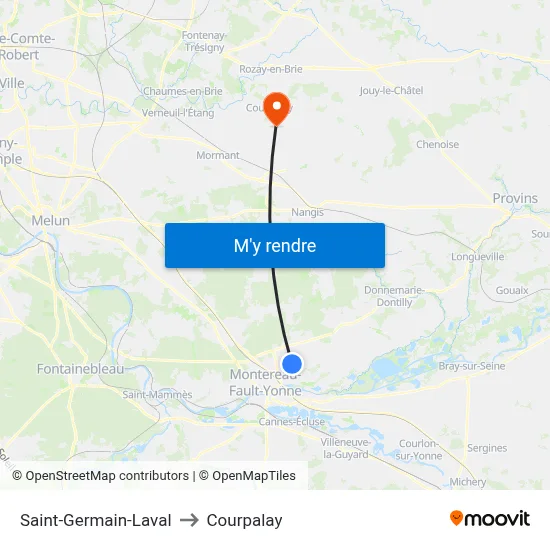 Saint-Germain-Laval to Courpalay map