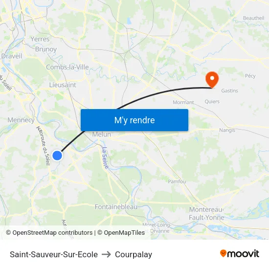 Saint-Sauveur-Sur-Ecole to Courpalay map