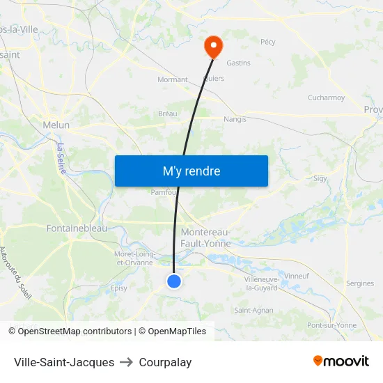 Ville-Saint-Jacques to Courpalay map