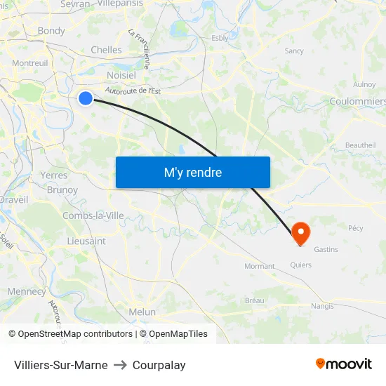 Villiers-Sur-Marne to Courpalay map