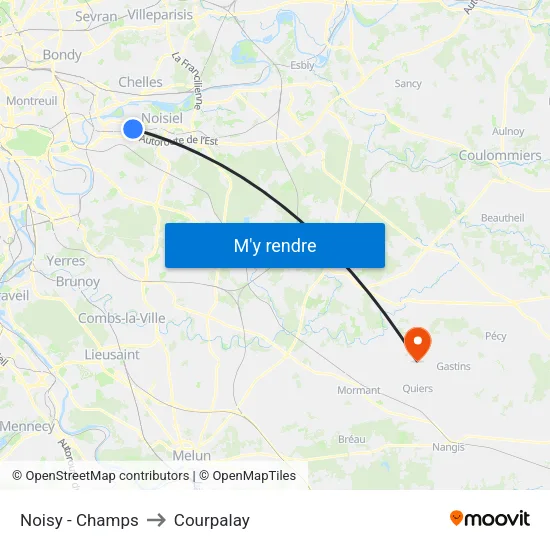 Noisy - Champs to Courpalay map