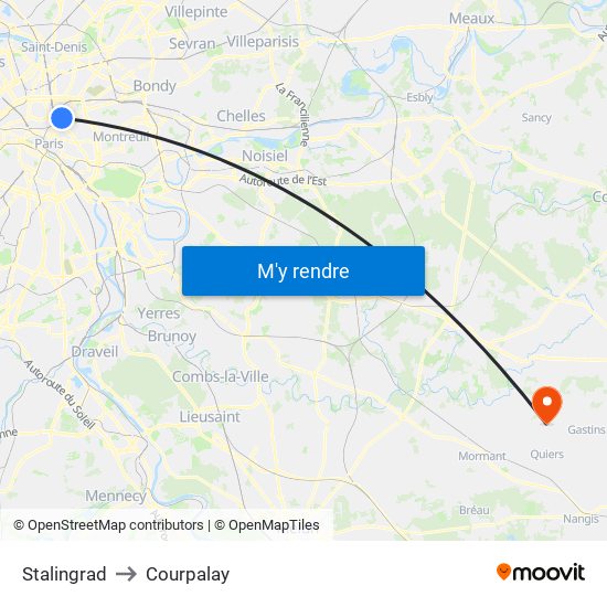 Stalingrad to Courpalay map