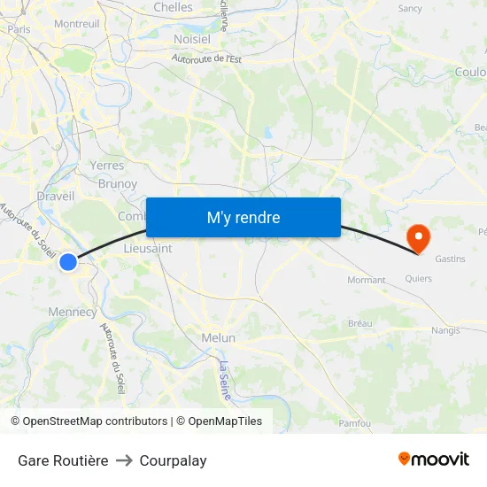 Gare Routière to Courpalay map