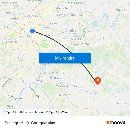 Stalingrad to Courquetaine map