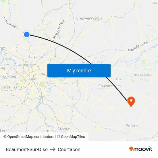 Beaumont-Sur-Oise to Courtacon map