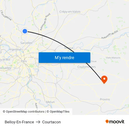 Belloy-En-France to Courtacon map