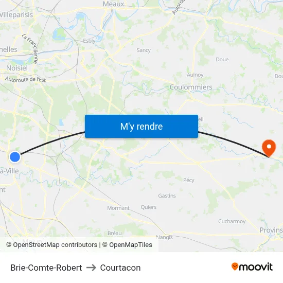 Brie-Comte-Robert to Courtacon map
