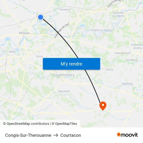 Congis-Sur-Therouanne to Courtacon map