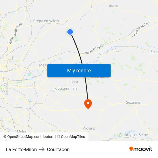 La Ferte-Milon to Courtacon map