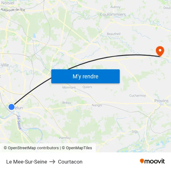 Le Mee-Sur-Seine to Courtacon map