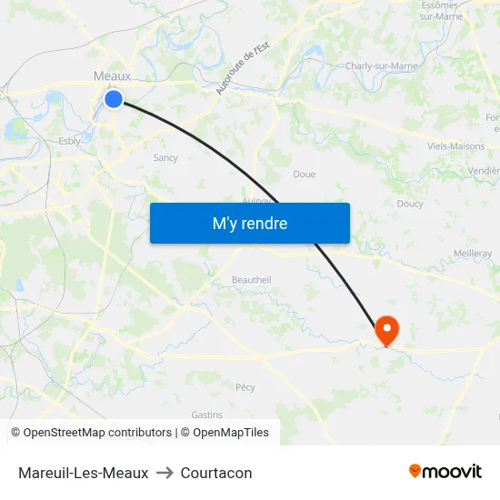 Mareuil-Les-Meaux to Courtacon map