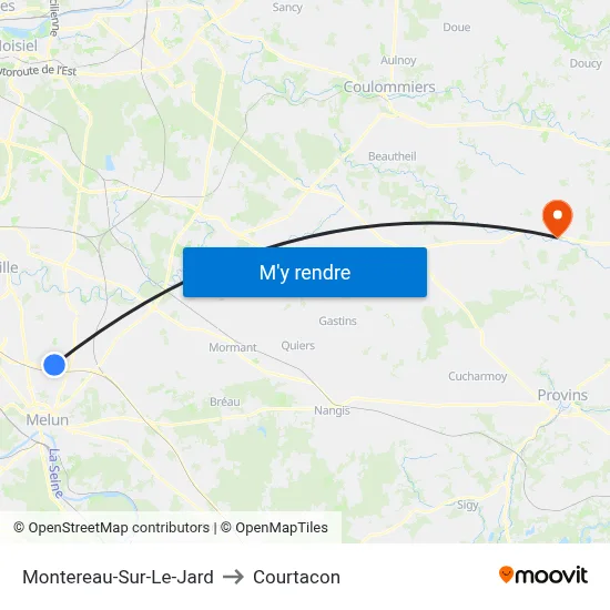 Montereau-Sur-Le-Jard to Courtacon map