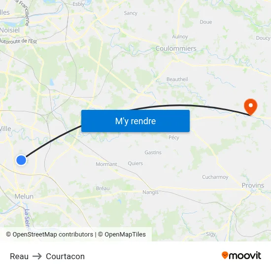 Reau to Courtacon map