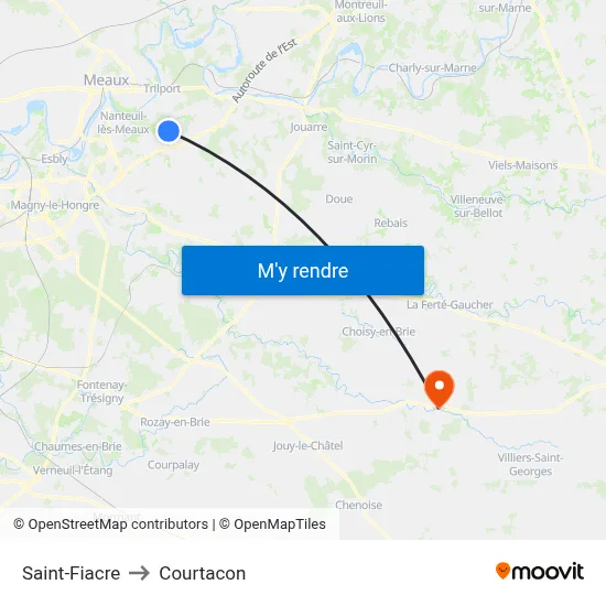 Saint-Fiacre to Courtacon map