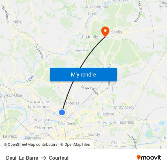 Deuil-La-Barre to Courteuil map