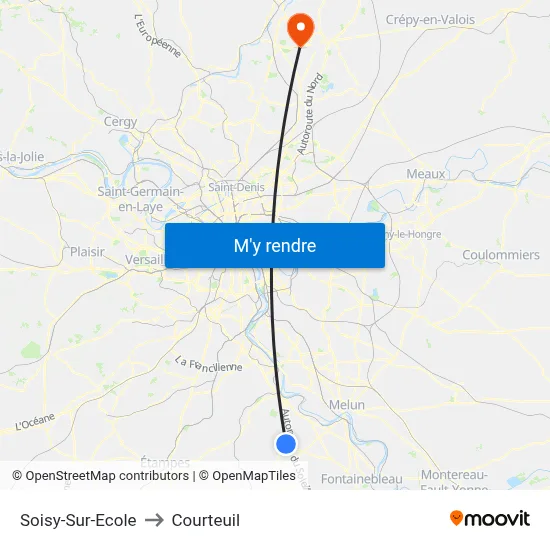 Soisy-Sur-Ecole to Courteuil map
