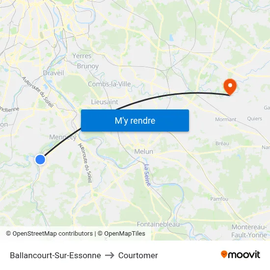 Ballancourt-Sur-Essonne to Courtomer map