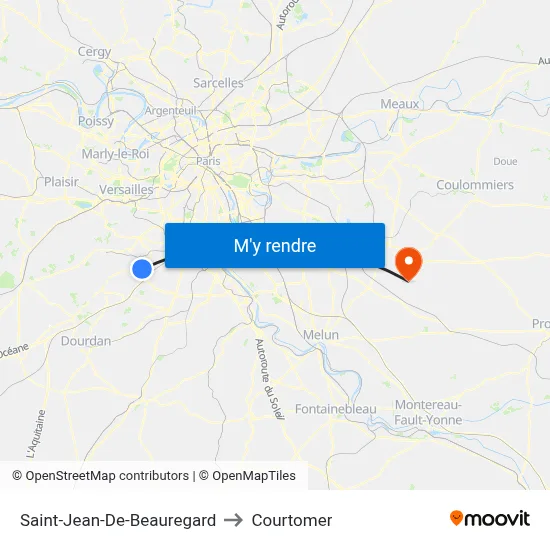 Saint-Jean-De-Beauregard to Courtomer map