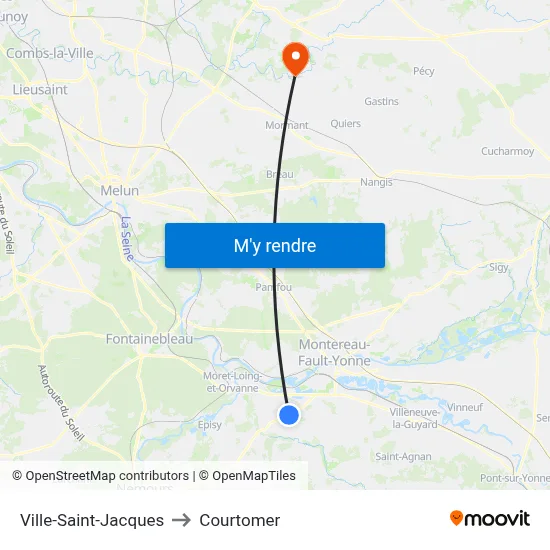 Ville-Saint-Jacques to Courtomer map