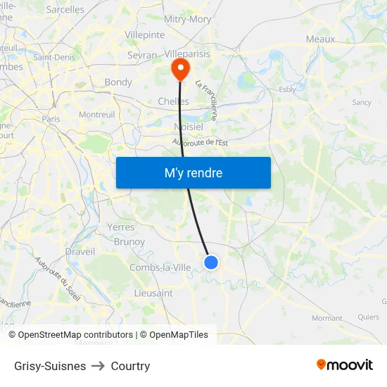 Grisy-Suisnes to Courtry map