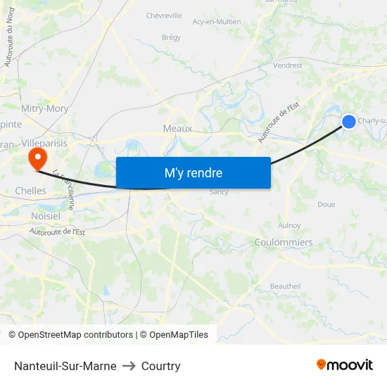 Nanteuil-Sur-Marne to Courtry map