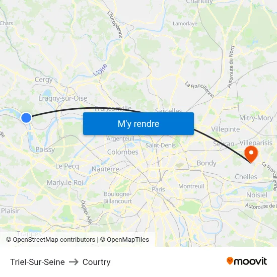 Triel-Sur-Seine to Courtry map