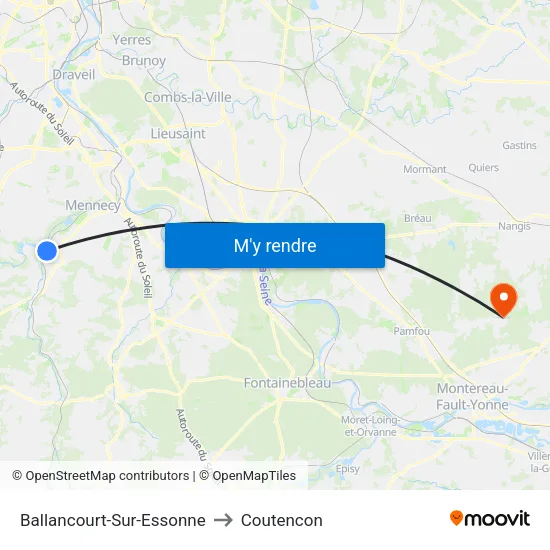 Ballancourt-Sur-Essonne to Coutencon map