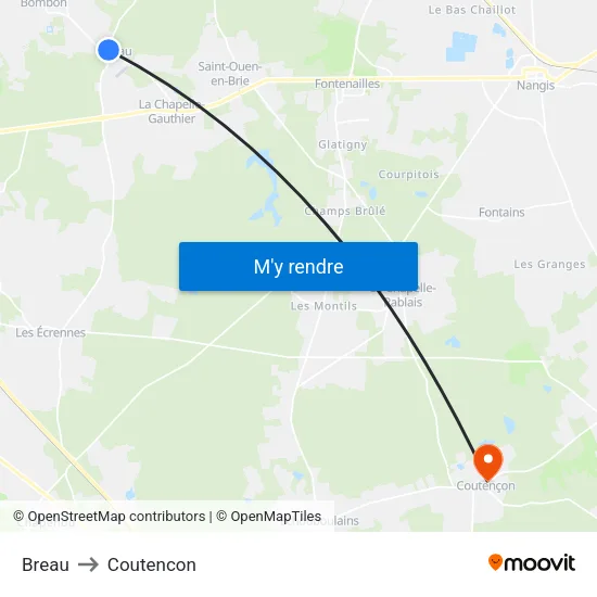 Breau to Coutencon map