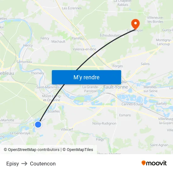 Episy to Coutencon map